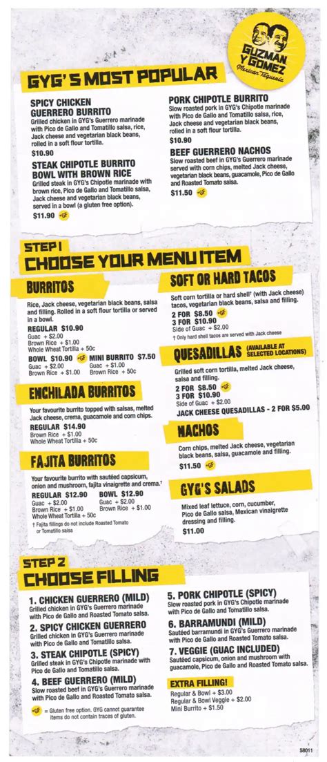 Guzman y Gomez Menu, Menu for Guzman y Gomez, Civic, ACT - Urbanspoon/Zomato