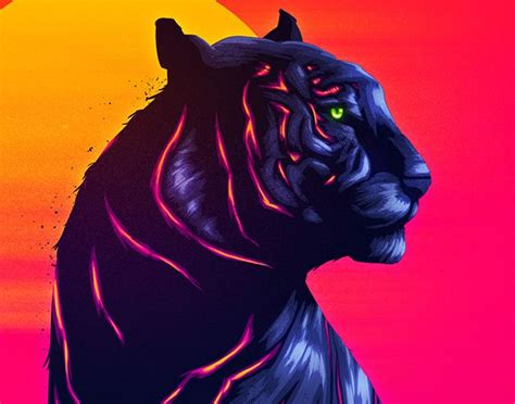 Neon Animals, a personal project to build new digital paint skills in ...