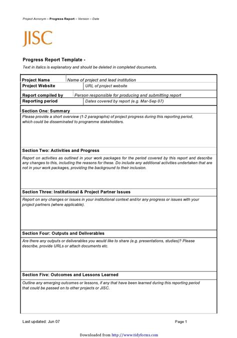 50 Professional Progress Report Templates (Free) - TemplateArchive