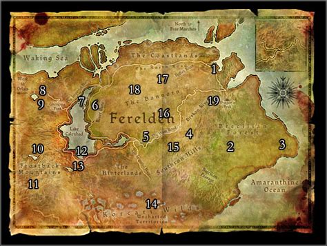 World Atlas - Maps - Map 1: Ferelden - Dragon Age: Origins Game Guide | gamepressure.com