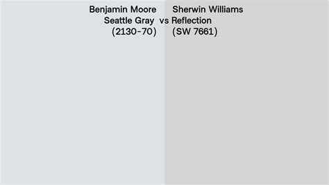 Benjamin Moore Seattle Gray (2130-70) vs Sherwin Williams Reflection (SW 7661) side by side ...