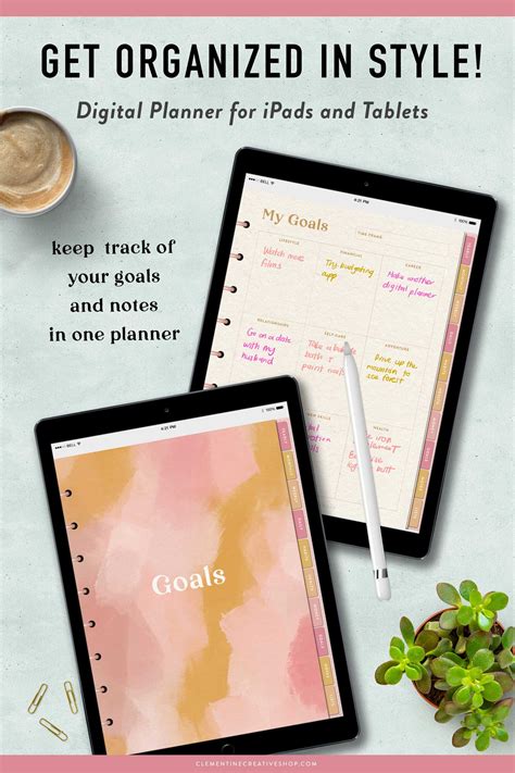 Keep track of your goals and notes with this stylish digital planner ...