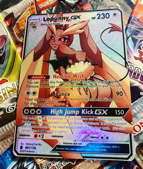 Orica Custom Pokémon Full Art Card Lopunny GX | Etsy