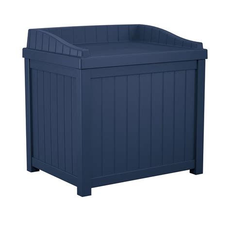 Suncast 22 Gal. Navy Blue Small Storage Seat Deck Box-SS1000ND - The Home Depot