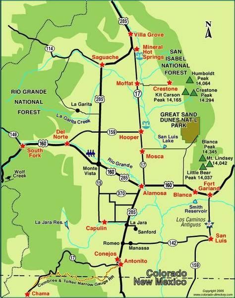 Map of the San Luis Valley.