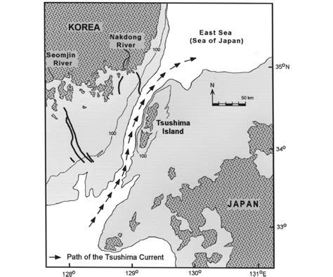 The paleo-geographic map of the Korea Strait at the last glacial ...