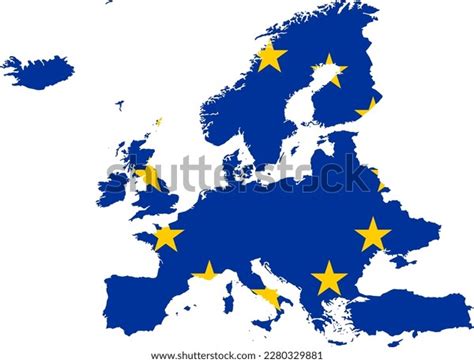 European Union Flag On Map On Stock Vector (Royalty Free) 2280329881 ...