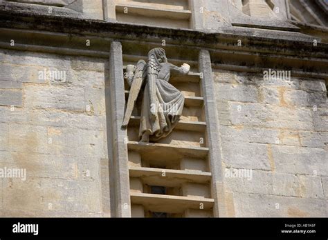 Stone Carvings on Bath Abbey, City of Bath, Somerset, England, UK Stock ...