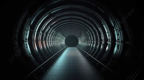 Black Tunnel With A Light At The End Background, 3d Illustration Of 4k Uhd Dark Round Shaped ...