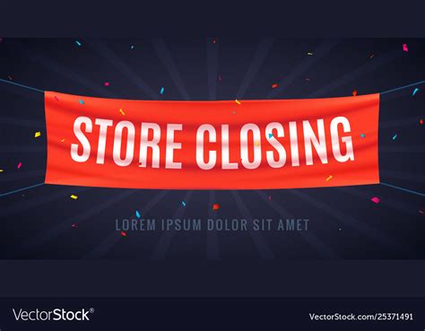 Store closing banner sign sale red flag isolated Vector Image