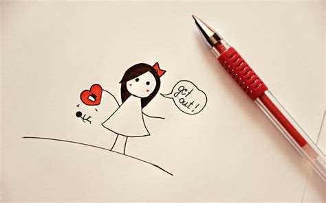 love, heart, drawing, red, pen, HD Wallpaper | Rare Gallery