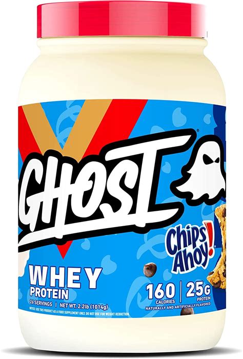 GHOST WHEY Protein Powder 2lb, Chips Ahoy! 25g, Post Workout, Smoothies, Baking - Cookie Pieces ...