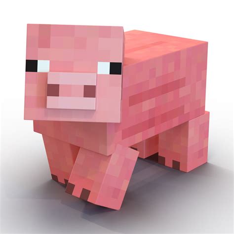 3d minecraft pig rigged