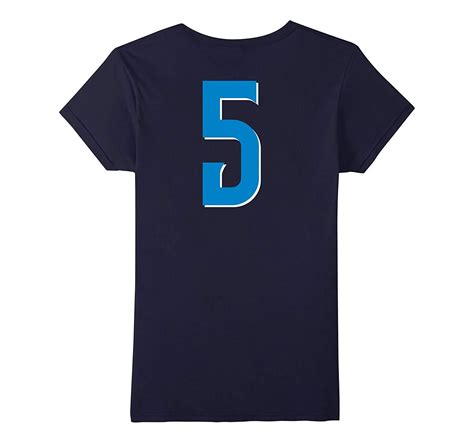 New Tee - Jersey Blue Number #5 Sports Team T-Tee (BACK) Wowen - Tops