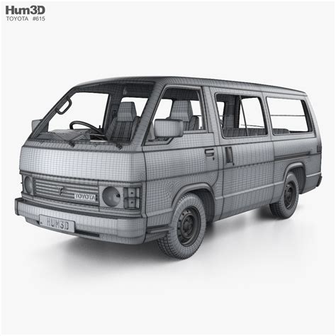 Toyota Hiace Passenger Van with HQ interior 1985 3D model - Download ...