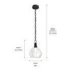 KICHLER Merriam 8 in. 1-Light Black Farmhouse Kitchen Pendant Hanging ...