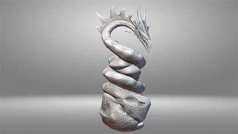 Dragon Sculpture 3D model 3D printable | CGTrader