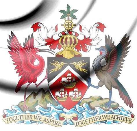 Trinidad and Tobago coat of arms. 3d Rendered Trinidad and Tobago coat ...