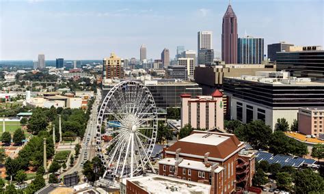 houses, Usa, Ferris, Wheel, Downtown, Atlanta, Georgia, Cities ...