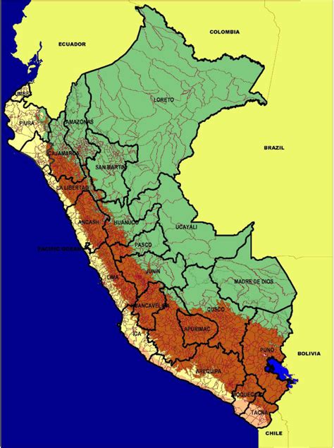 Map of Perú with political boundaries of 195 provinces and 25 regions.... | Download Scientific ...