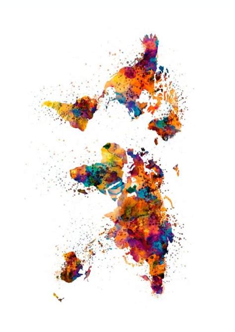 Colorful World Map Poster - artsyfartsy.eu