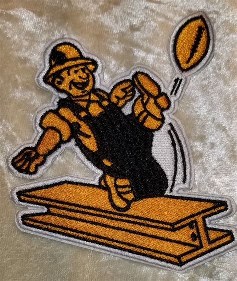 Pittsburgh Steelers 4" Mascot Steely McBeam Iron On Embroidered Patch~ USA | eBay