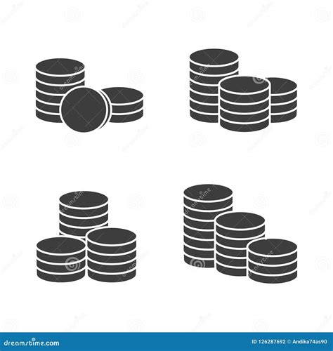 Vector Coins Stack Vector Icon Stock Vector - Illustration of game, dollar: 126287692