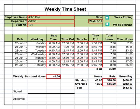 Excel Timesheet Templates ready to use out of the box! Weekly, Two-weekly & Monthly