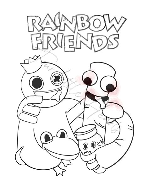 Rainbow Friends Coloring Pages - Etsy Israel