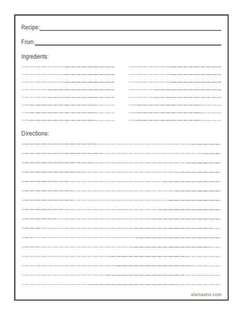 Recipe Card Template Pdf