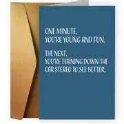 Happy Birthday Card Single Greeting Card With Envelope Blank Inside Funny Cards For Men And ...