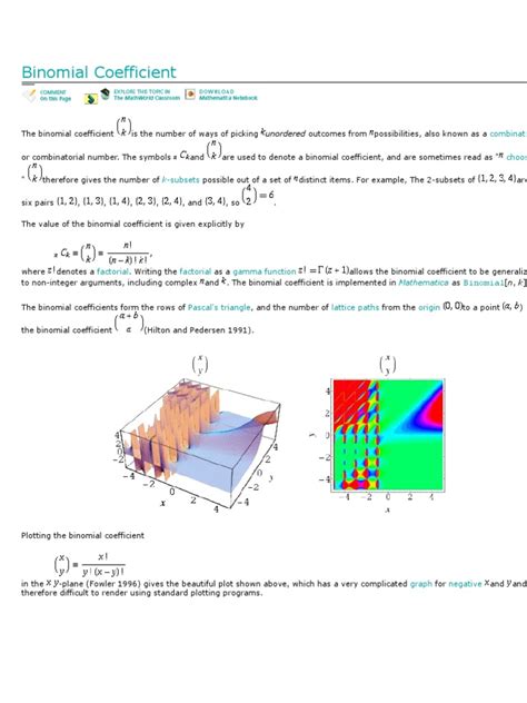 Binomial Coefficient | Algebra | Analysis