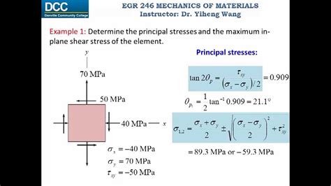 Mechanics of Materials Lecture 19: Principal stresses and maximum in ...