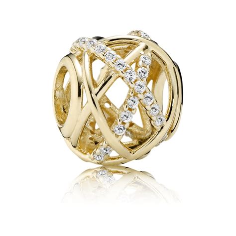 Pandora 14ct Gold Sparkling Galaxy Openwork Charm