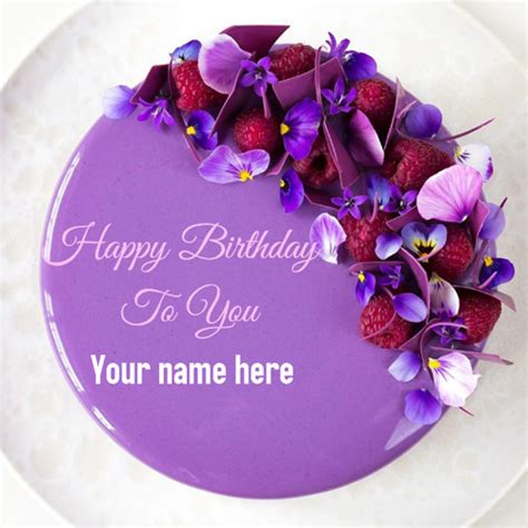 Birthday Wishes Flower Cake Purple | Best Flower Site