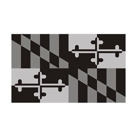 Maryland State Subdued Flag Black Gray Decal MD Vinyl Sticker - Rotten ...