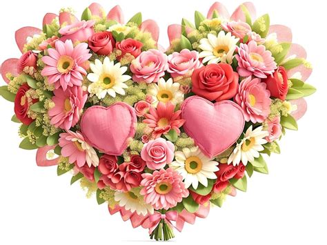 Premium AI Image | A heart shaped bouquet of flowers