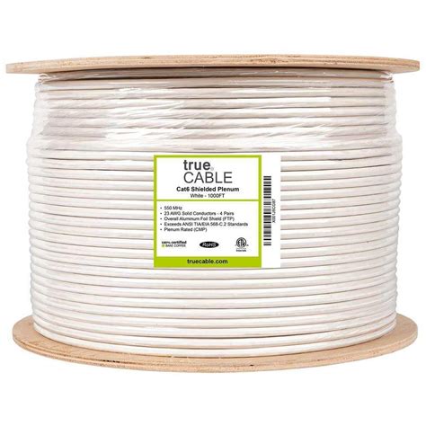 Cat6 Shielded Plenum Cable | trueCABLE (Free Shipping)