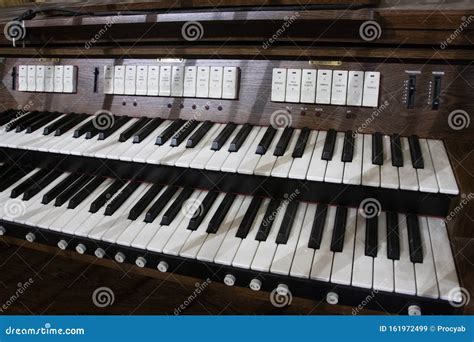 Pipe organ keyboard stock image. Image of concert, cathedral - 161972499