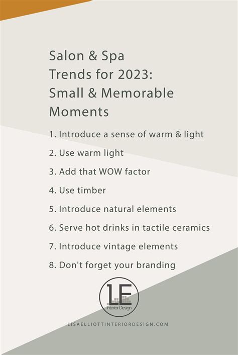 Salon spa design trends for 2023 small memorable moments – Artofit