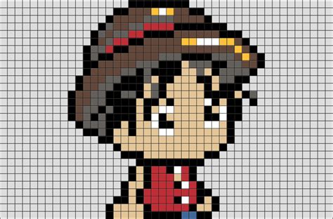 One Piece Luffy Pixel Art