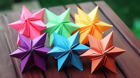 Step By Step Instructions For Creating A 3d Star Using Colored Paper Diy Craft Idea For Children ...