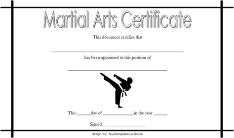 Martial Arts Certificate Template