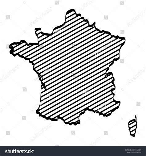 France Map Outline Graphic Freehand Drawing Stock Vector (Royalty Free ...