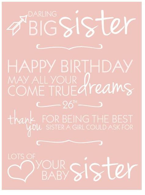 Happy Birthday Big Sister From Little Sister Quotes - ShortQuotes.cc