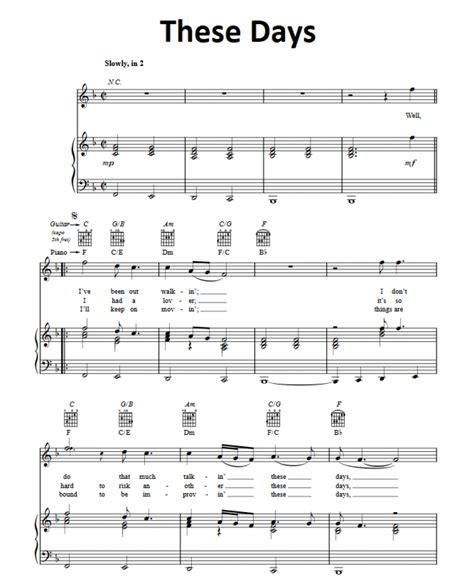 These Days - Jackson Browne ♫ | Piano sheet music free, Sheet music ...