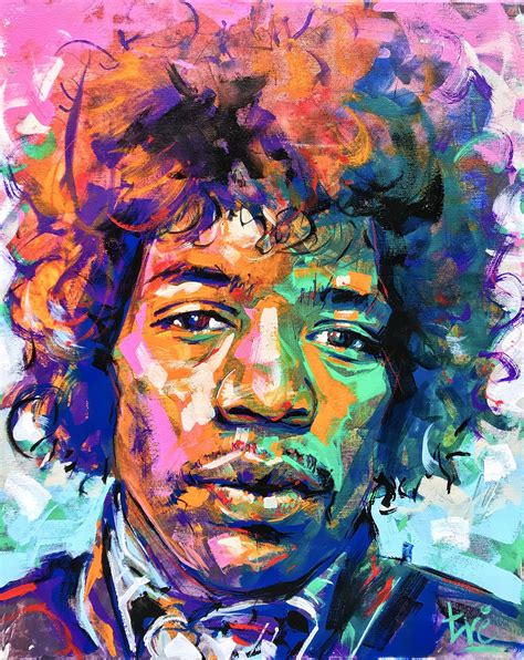 Jimi Hendrix | Acrylic Painting | Pop art, Art painting, Rock art