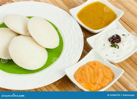 Idly / Idli With Tomato & Coconut Chutney And Sambar Royalty-Free Stock Photo | CartoonDealer ...