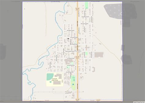 Map of Dunseith city