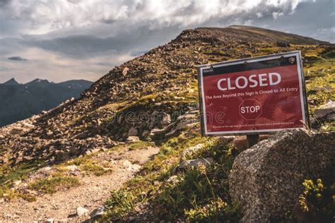 Trail Closed Sign at the Top of Piegan Pass Stock Photo - Image of cairn, pass: 203636356